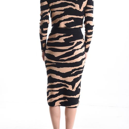 Animal-Print Co-ord Set mit Rollkragen