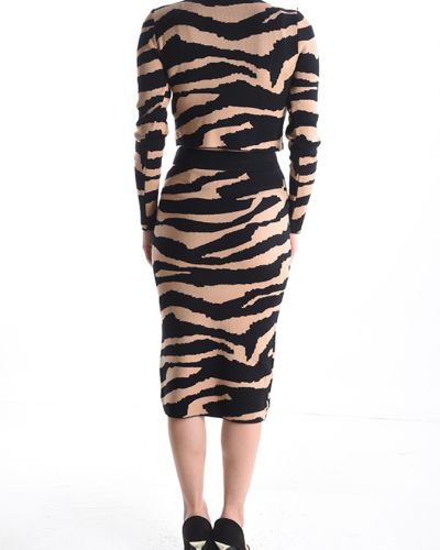 Animal-Print Co-ord Set mit Rollkragen