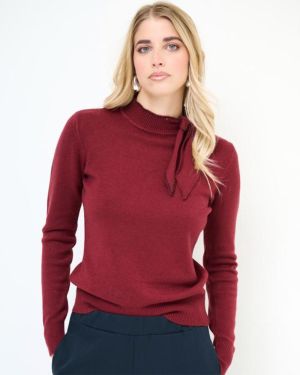 Langarm Rollkragenshirt mit Knoten-Detail