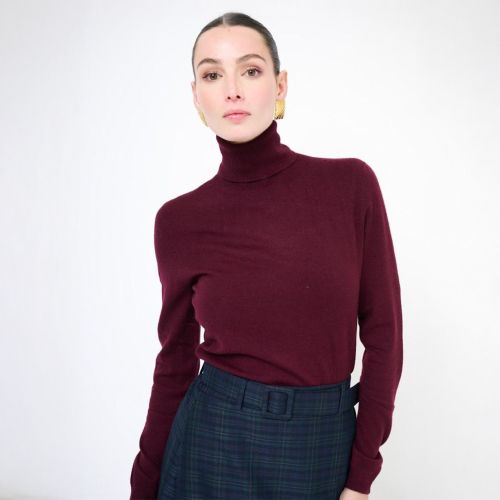 Basic Langarm Rollkragenpullover