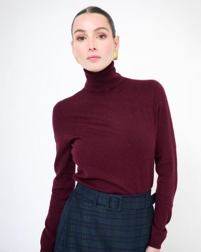 Basic Langarm Rollkragenpullover