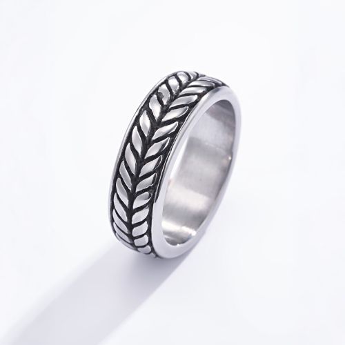 Edelstahl Ring mit geflochtenem Rope-Design