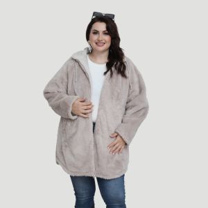 Plussize Wendeparka mit Teddyfell und Kapuze