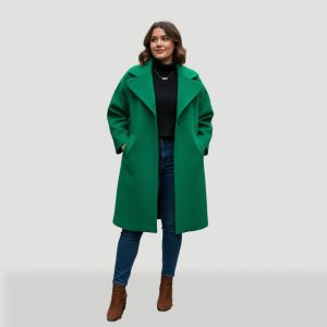 Plussize Mantel mit großem Reverskragen