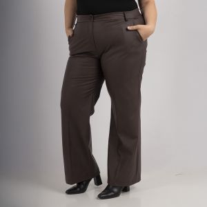 Plussize Kunstlederhose im Wide-Leg-Schnitt