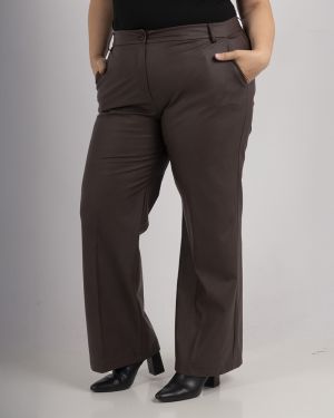 Plussize Kunstlederhose im Wide-Leg-Schnitt