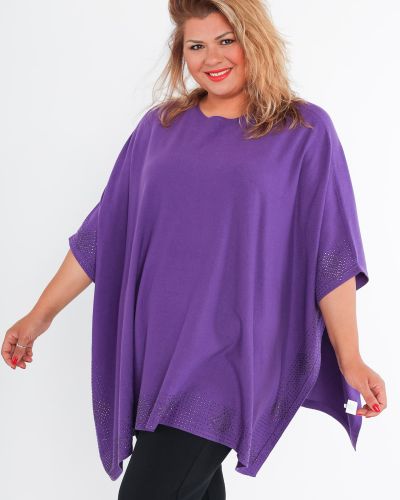 Plussize Poncho mit Strass-Verzierung