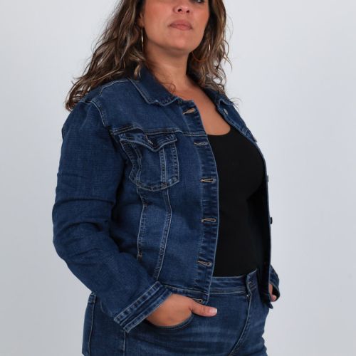 Plussize Jeansjacke im klassischen Schnitt