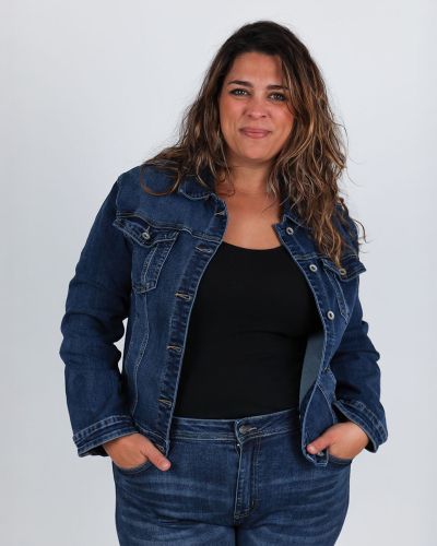 Plussize Jeansjacke im klassischen Schnitt
