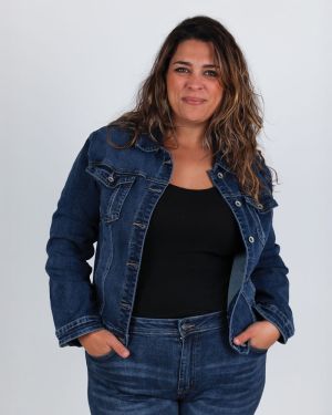 Plussize Jeansjacke im klassischen Schnitt